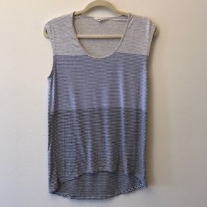 Athleta muscle tank blue graduated stripes sz. S